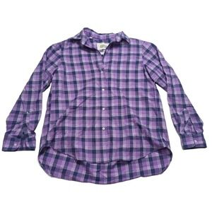 Grayson Women's Size 2 Purple Plaid The Hero Long Sleeve Button Up Shirt